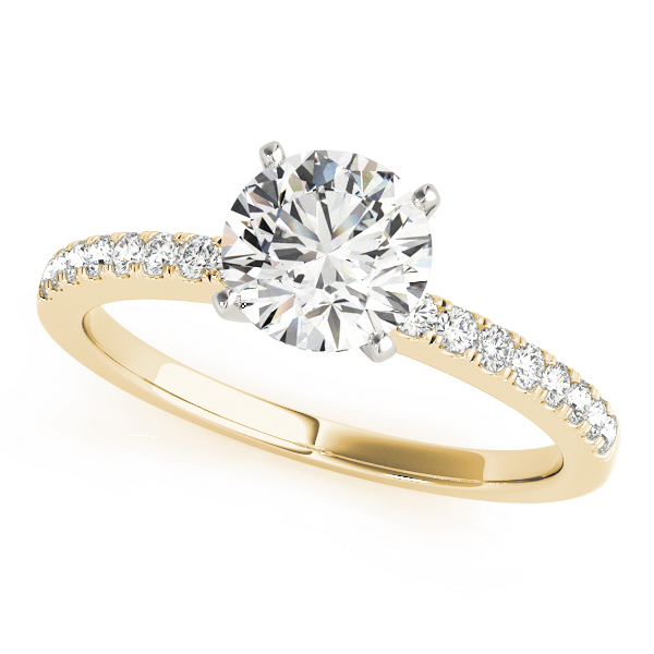 Traditional Style Round Diamond Engagement Ring