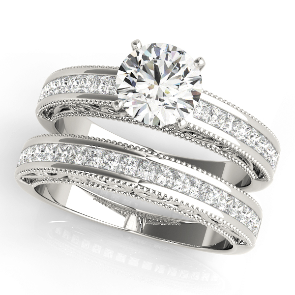 Vintage Style Square Diamond Engagement Ring