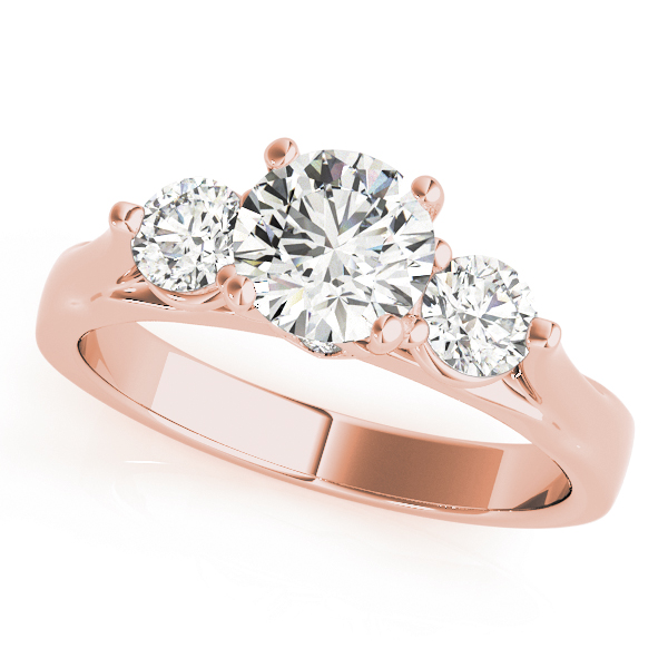 3 Stone Style Round Diamond Engagement Ring