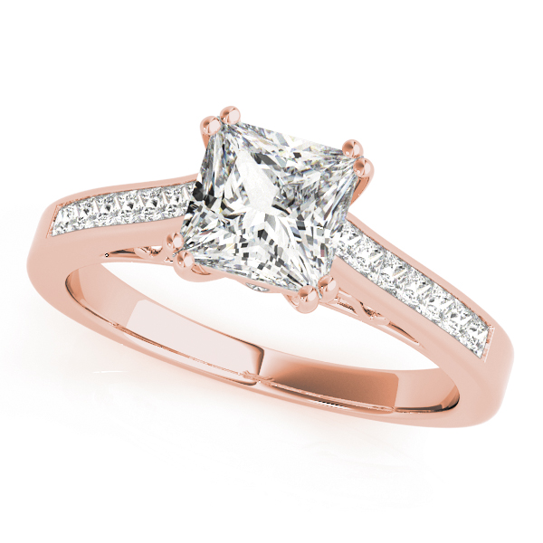 Traditional Style Princess Diamond Engagement Ring