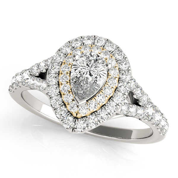 Halo Style Pear Diamond Engagement Ring