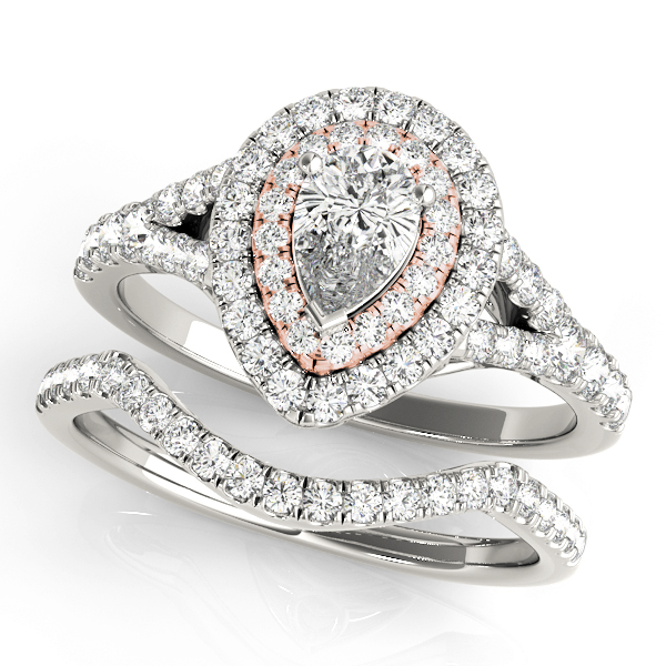 Halo Style Pear Diamond Engagement Ring