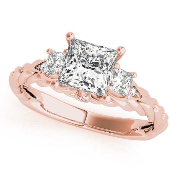 Vintage Style 3-Stone Princess Diamond Engagement Ring