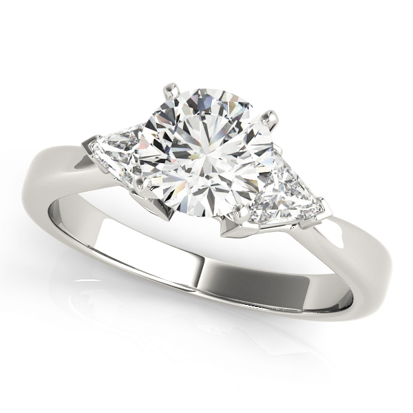 Traditional  Style Trillion Diamond Engagement Ring
