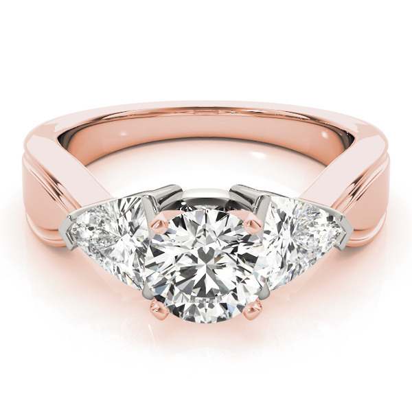 3 Stone Style Trillion Diamond Engagement Ring