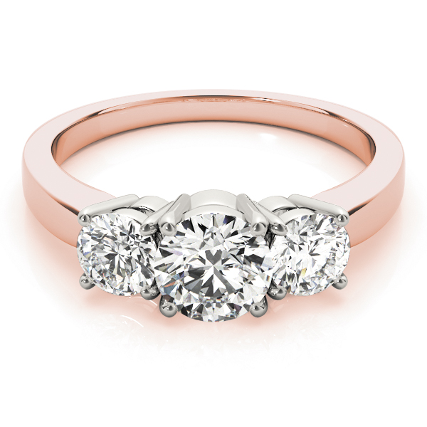 3 Stone Style Round Diamond Engagement Ring