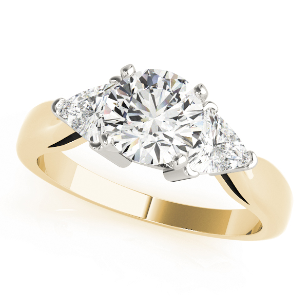 3 Stone Style Trillion Diamond Engagement Ring