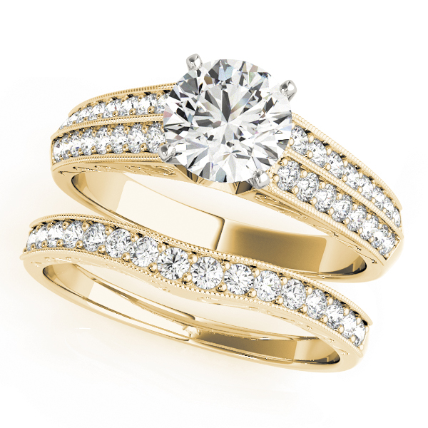 Vintage Style Round Diamond Engagement Ring