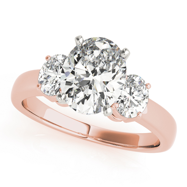 3 Stone Style Oval Diamond Engagement Ring