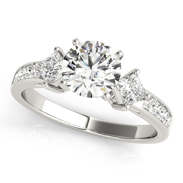 Traditional  Style Square Diamond Engagement Ring