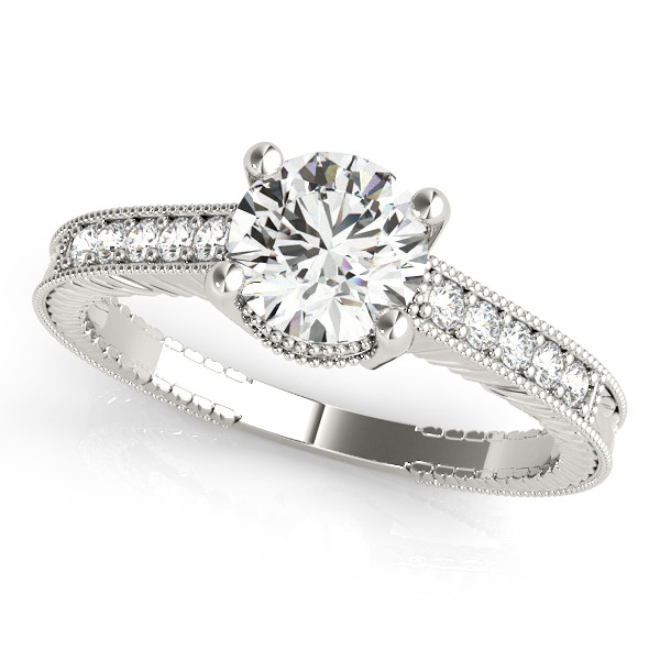 Vintage Style Round Diamond Engagement Ring
