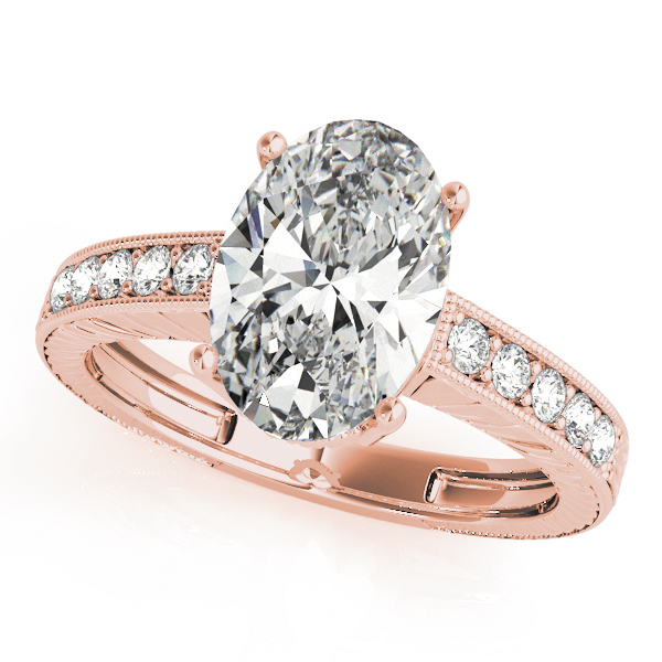Vintage Style Oval Diamond Engagement Ring