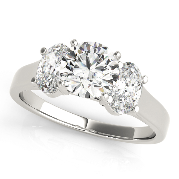 3 Stone Style Oval Diamond Engagement Ring