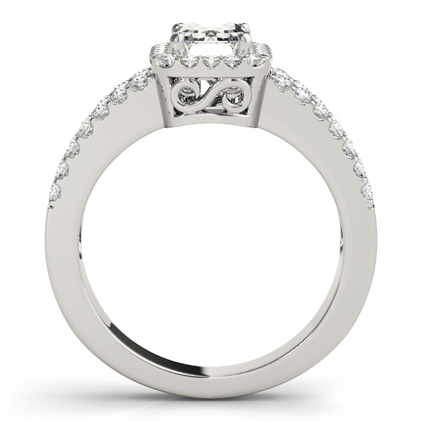 Halo Style Emerald Diamond Engagement Ring