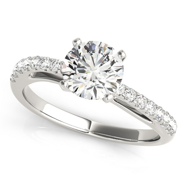 Bypass Style Round Diamond Engagement Ring