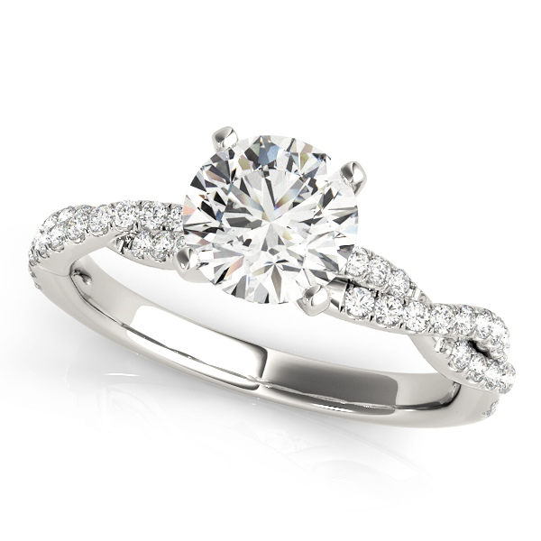 Twist Shank Style Round Diamond Engagement Ring