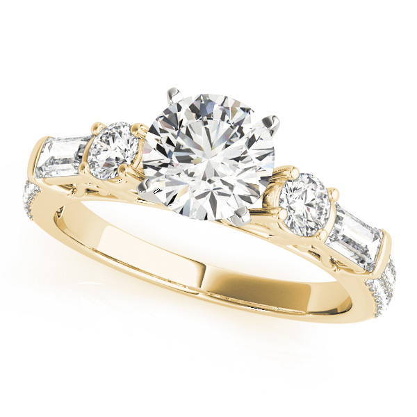 Traditional Style Baguette Diamond Engagement Ring