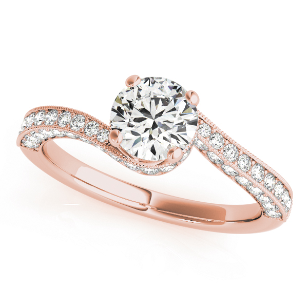 Bypass Style Vintage Round Diamond Engagement Ring
