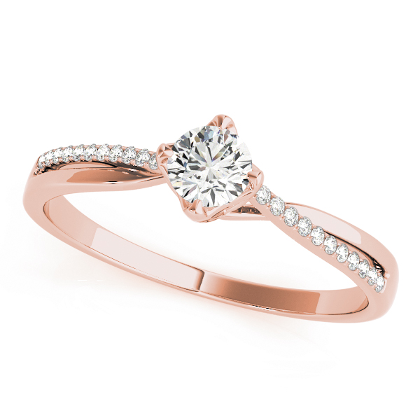 Twist Shank Style Round Diamond Engagement Ring