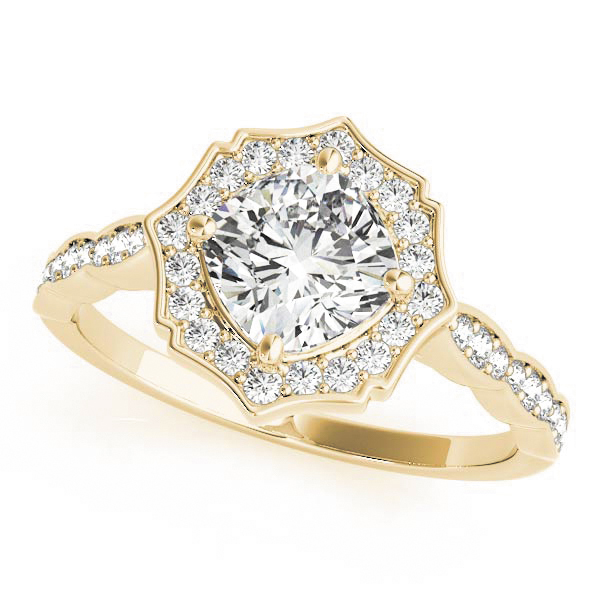 Halo Style Cushion Diamond Engagement Ring