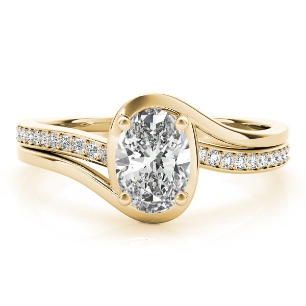 Bypass Style Oval Diamond Engagement Ring