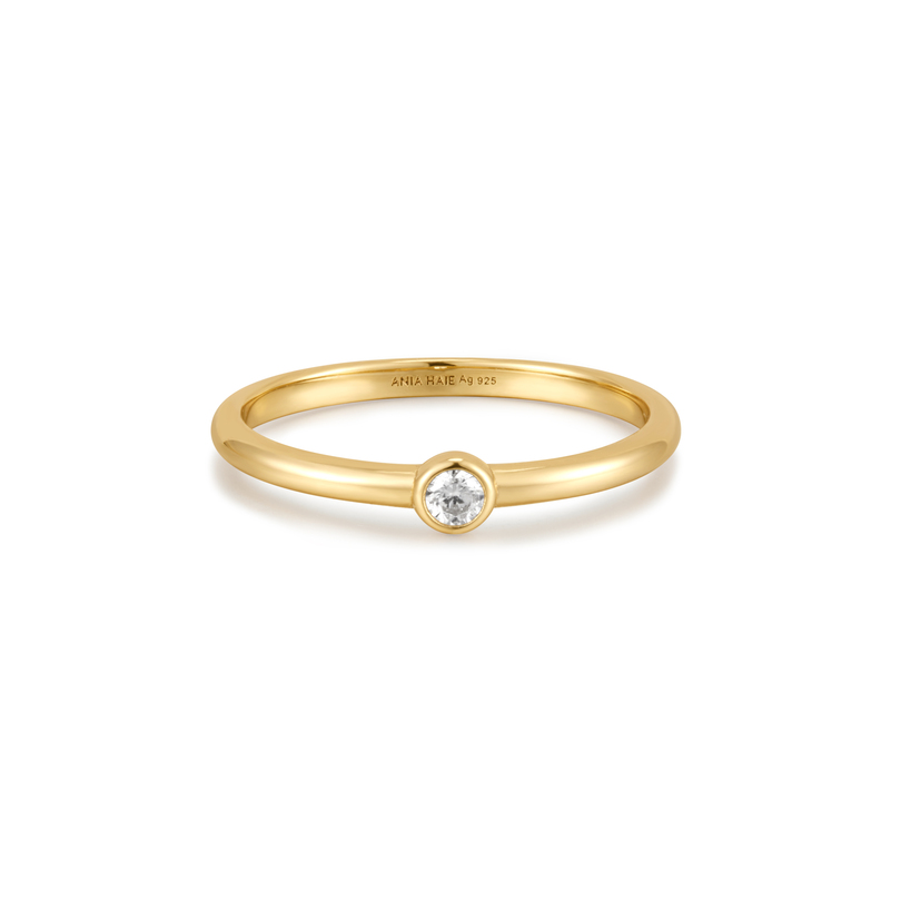 ANIA HAIE GOLD ROUND CZ RING