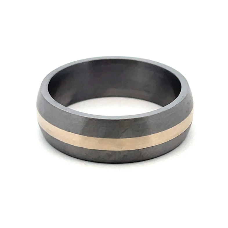 ARTCARVED 7MM 14KY WITH TANTALUM INLAY TT GTS BAND; SIZE 10